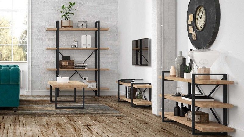 Decorar el salón con estanterías