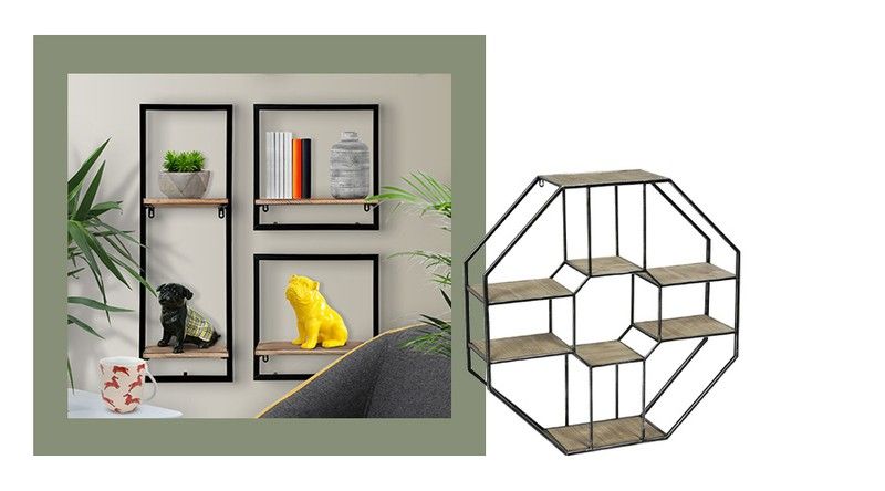 Decora una pared con estantes decorativos