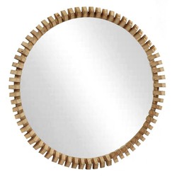 Espejo redondo 1 metro diseño dorado - Espejo sol hierro oro