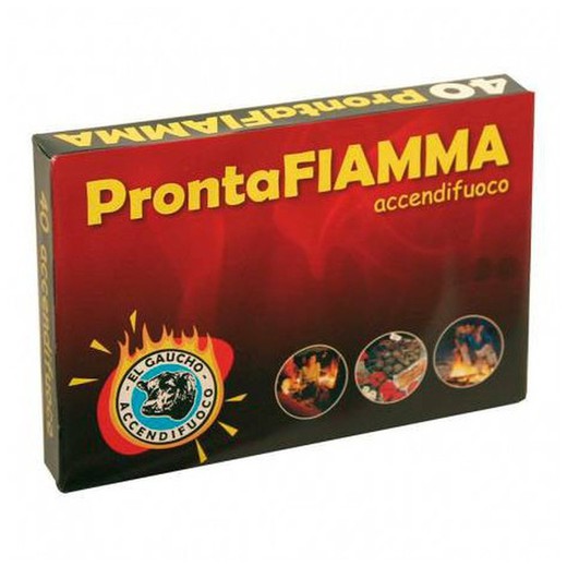 48 wood and wax ignition tablets, 12.5 x 5.5 x 19 cm | ProntaFiamma