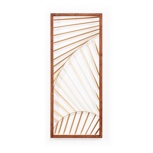 Gold/Natural Pine and Metal Wall Hanging, 35 x 2 x 86cm
