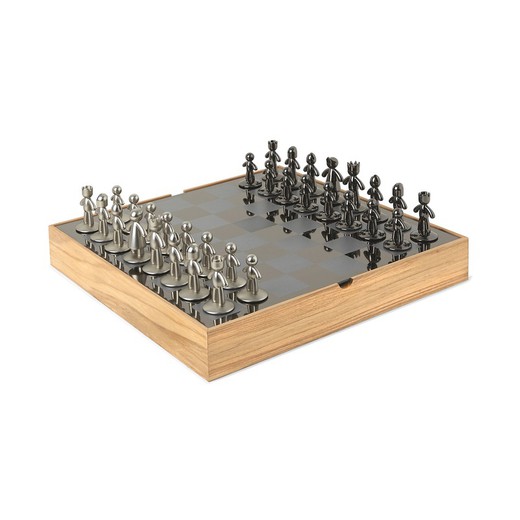 Jeu d'échecs en zinc multicolore, 36 x 36 x 6 cm | Copain