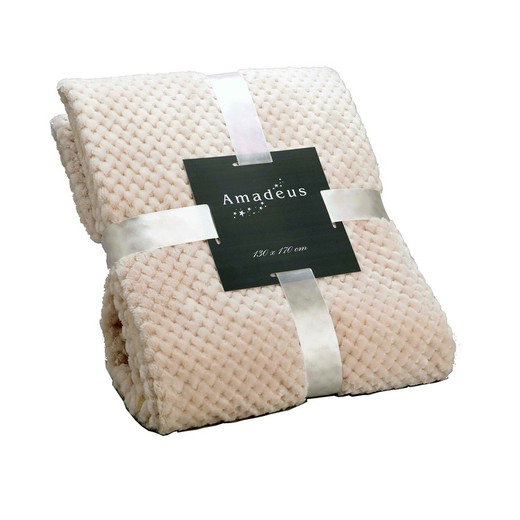 CHESS-Cream polyester blanket, 130x170 cm