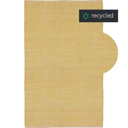 Tapete amarelo PET 100% reciclado, 140 x 200 cm