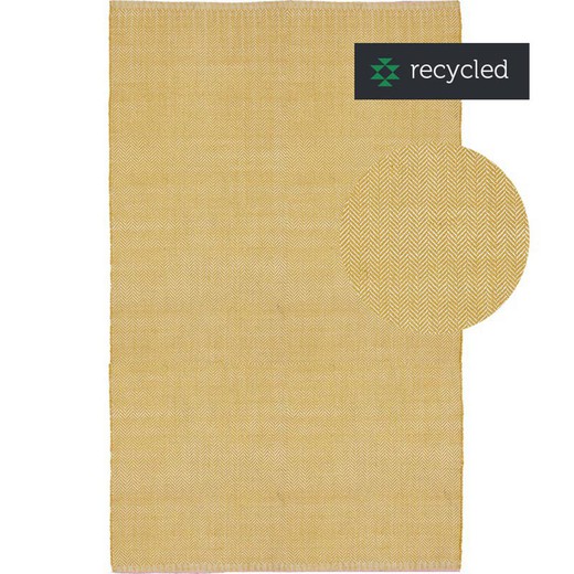 100% genbrugt PET gul måtte, 60 x 90 cm