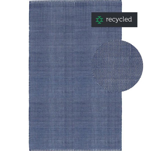 100% gerecyclede PET blauwe mat, 60 x 90 cm
