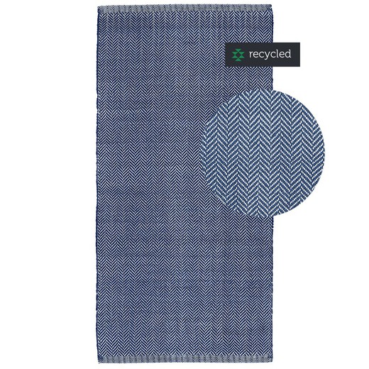 100% PET recyclé bleu mat, 70 x 140 cm
