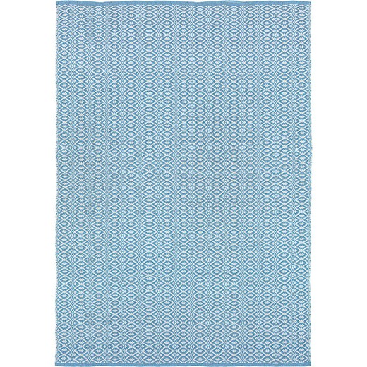 100% recycled PET blue and natural rug, 60 x 90 cm