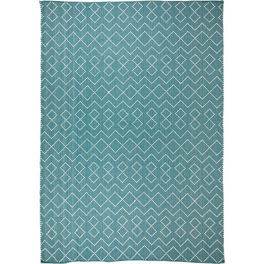 100% gerecycled PET blauw en natuurlijk tapijt, 70 x 140 cm
