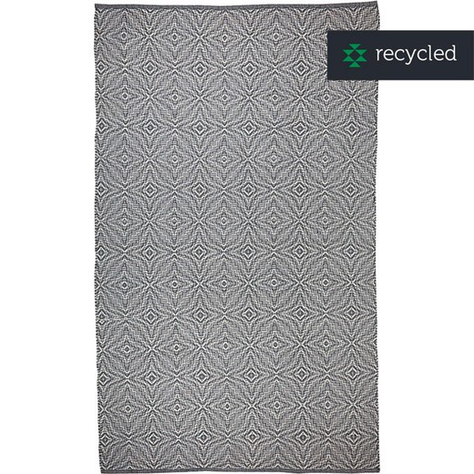 Tæppe 100% genbrugt PET grå, 60 x 90 cm