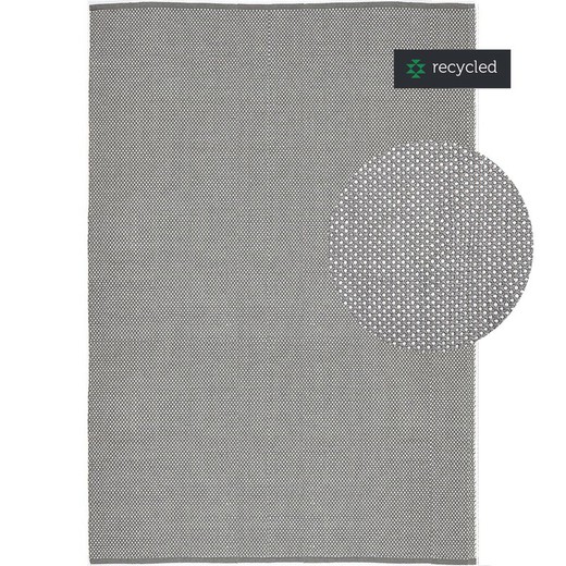 Teppich 100% recyceltes PET grau und natürlich, 140 x 200 cm