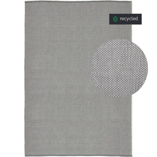 100% gerecycled PET grijs en natuurlijk tapijt, 60 x 90 cm
