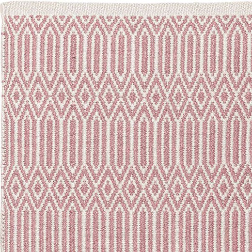 Alfombra de exterior de PET en rosa y blanco, 70 x 140 x 1 cm | Wik