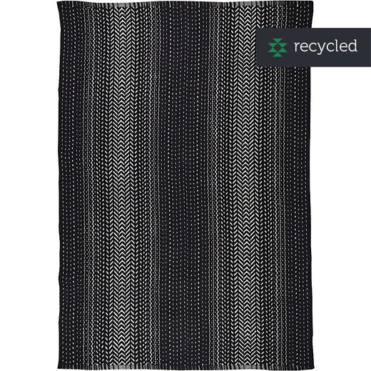 100% recycelte PET-Matte natürlich und schwarz, 140 x 200 cm