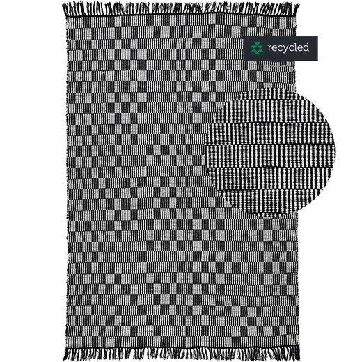 100% recycled PET black and natural rug, 60 x 90 cm