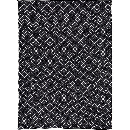 100% recycled PET black and natural rug, 60 x 90 cm