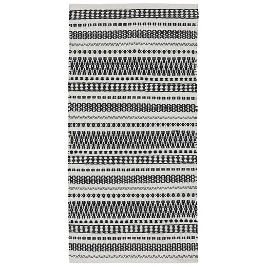 100% gerecycled PET zwart en natuurlijk tapijt, 70 x 140 cm