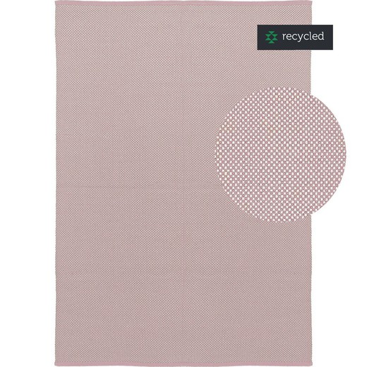 100% recycelter PET-Teppich in Pink und Natur, 60 x 90 cm