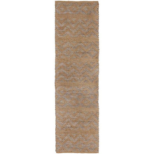 Long gray jute rug, 70 x 250 cm