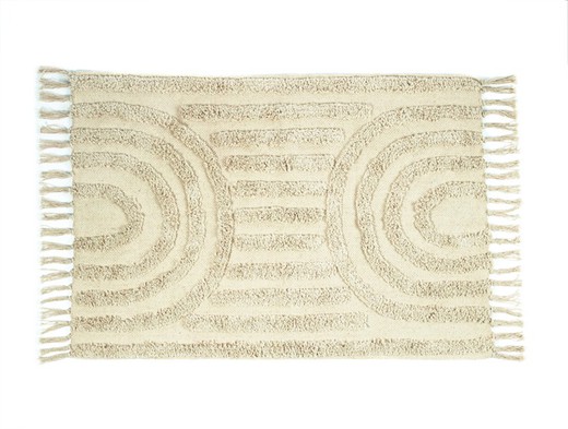 Dywan bawełniany beżowy, 140 x 200 cm | Tęcza