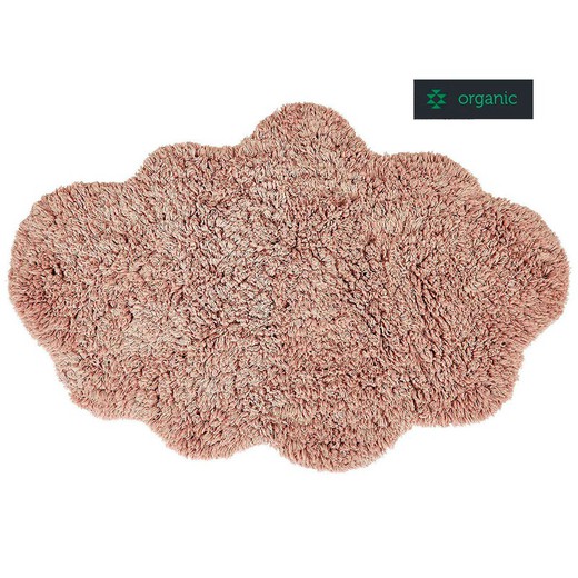 Mauve cotton rug, 110x72cm