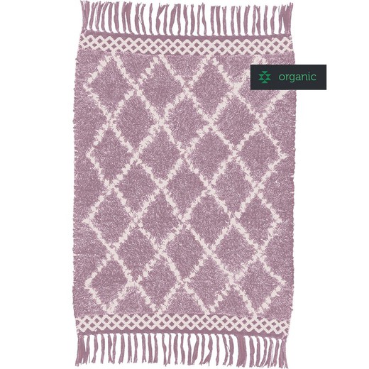 Dywan bawełniany w kolorze fioletowo-białawym, 60x90cm