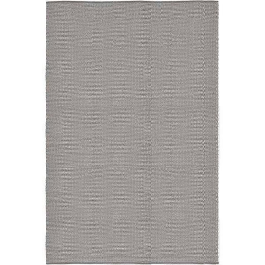 Gray and natural recycled cotton rug, 60x90 cm