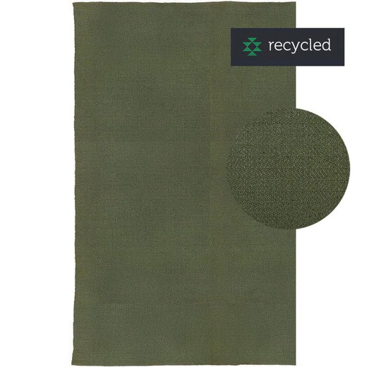 Alfombra de Algodón Reciclado Verde Musgo 60x90 cm