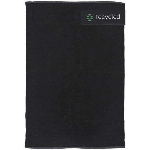 Recycled cotton rug black, 60x90 cm