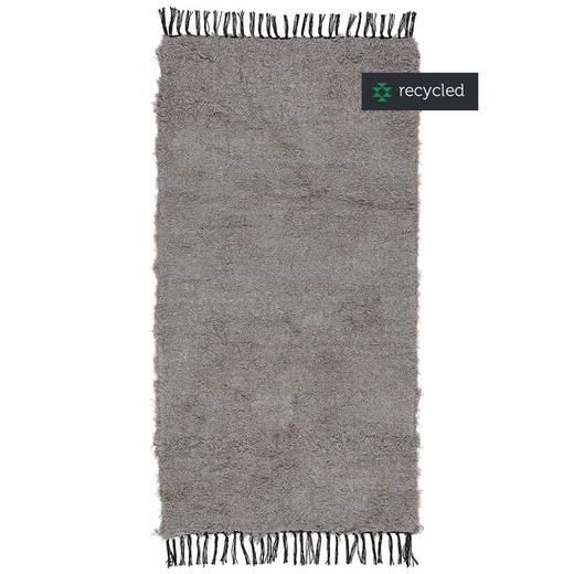 Gray recycled linen rug 70x140 cm