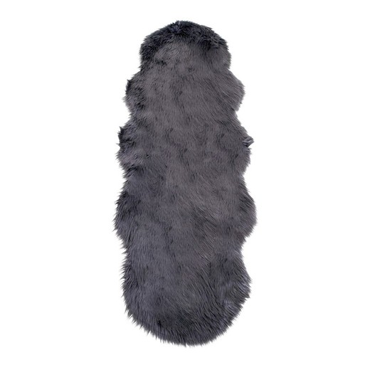 Faux Fur Rug in Grey, 180 x 60 x 6.5 cm | Lambskin Artificial