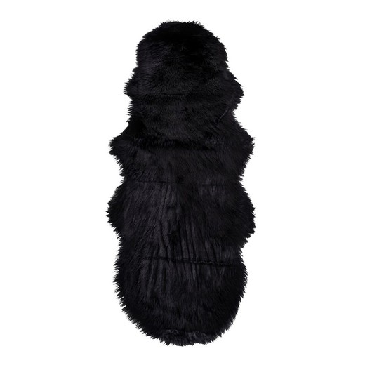 Faux Fur Rug in Black, 180 x 60 x 6.5 cm | Lambskin Artificial