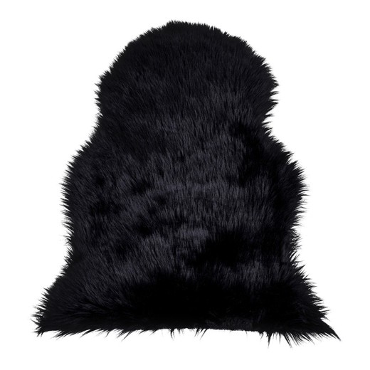 Faux Fur Rug in Black, 85 x 50 x 6.5 cm | Lambskin Artificial