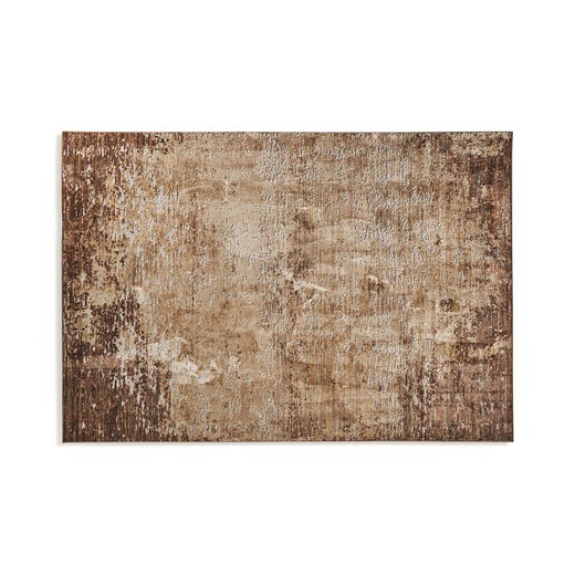Alfombra de viscosa en marrón, 340 x 240 x 1 cm | Tanit