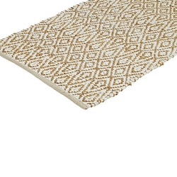 Tapis en jute  avec mati re  recycl e marron et ivoire 70 x 