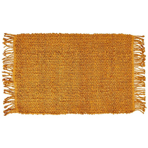 Tappeto di iuta corda spessa gialla, 70 x 140 cm