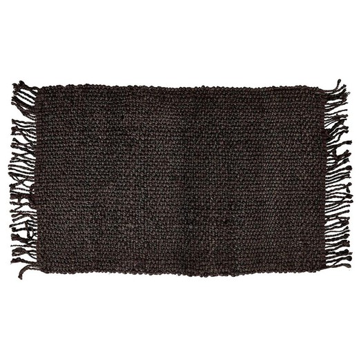 Tappeto di iuta in corda nera spessa, 60 x 90 cm
