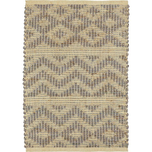 Gray jute rug, 70 x 140 cm