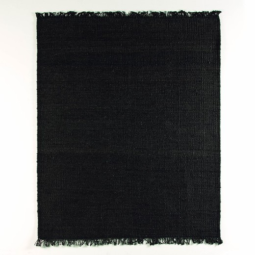 Alfombra de yute negro, 200x1x250 cm