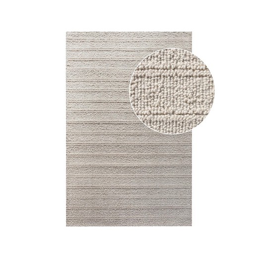 Rectangular wool rug in ivory, 230 x 160 x 1 cm | Delhi