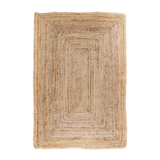 Alfombra rectangular de yute en natural, 180 x 120 x 1 cm | Bombay