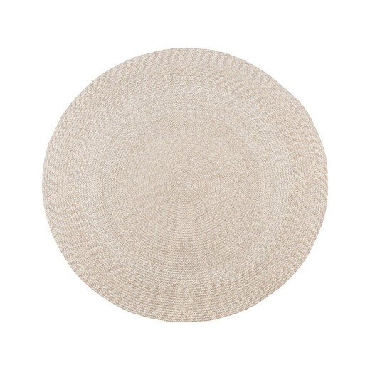 Round recycled plastic sand rug, 120 x 120 x 1 cm | Menorca