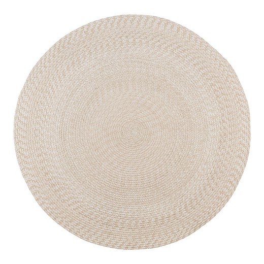 Round recycled plastic sand rug, 180 x 180 x 1 cm | Menorca