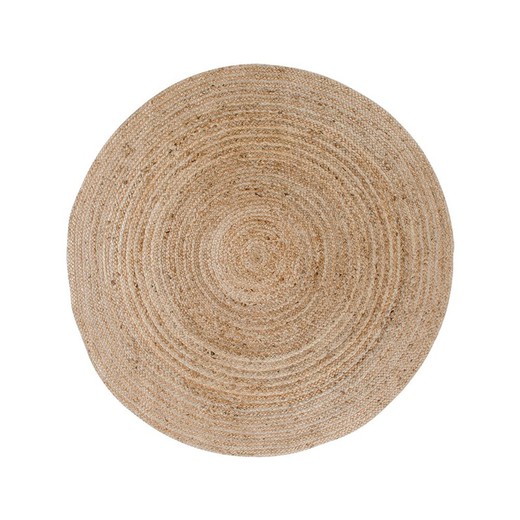 Rond jute vloerkleed in naturel, 120 x 120 x 1 cm | Bombay