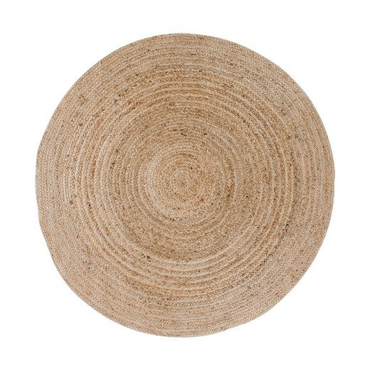 Rond jute vloerkleed in naturel, 150 x 150 x 1 cm | Bombay