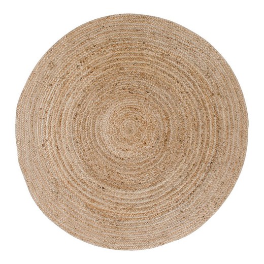 Round jute rug in natural, 180 x 180 x 1 cm | Bombay