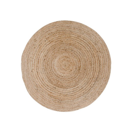 Round jute rug in natural, 90 x 90 x 1 cm | Bombay