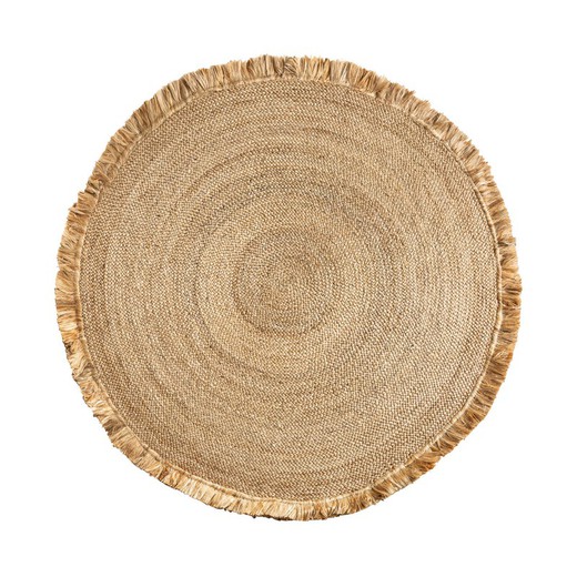 Okrągły dywan z juty Kisai beżowy, Ø160x2cm