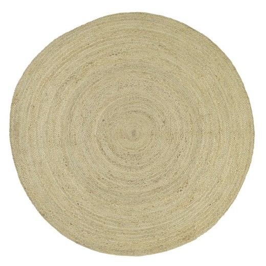 Alfombra redonda de yute en natural claro, Ø 120 x 1 cm
