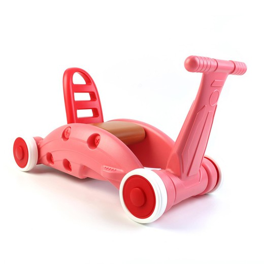 Andador de resina 3 em 1, rocker e ride-on rosa, 63 x 32 x 38 cm | Crianças
